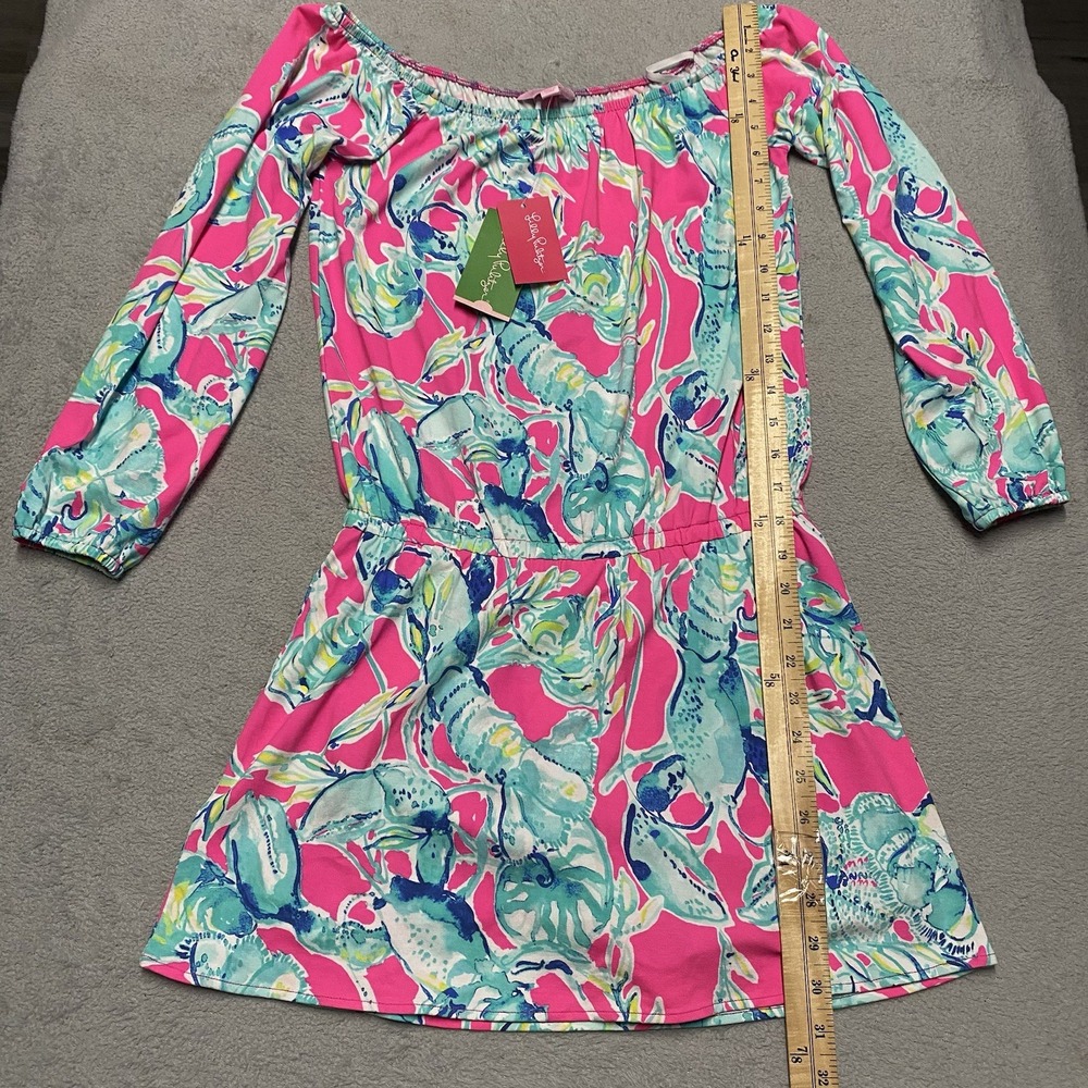Lilly Pulitzer Lana Skort Romper XS Raz Berry Lobsters In Love NEW - Picture 6 of 9